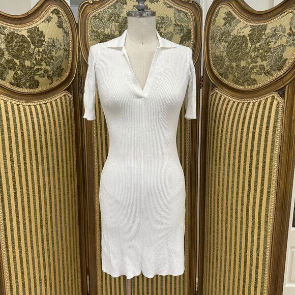 Everlane White Ribbed Polo Dress - Picture 4 of 9